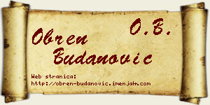 Obren Budanović vizit kartica